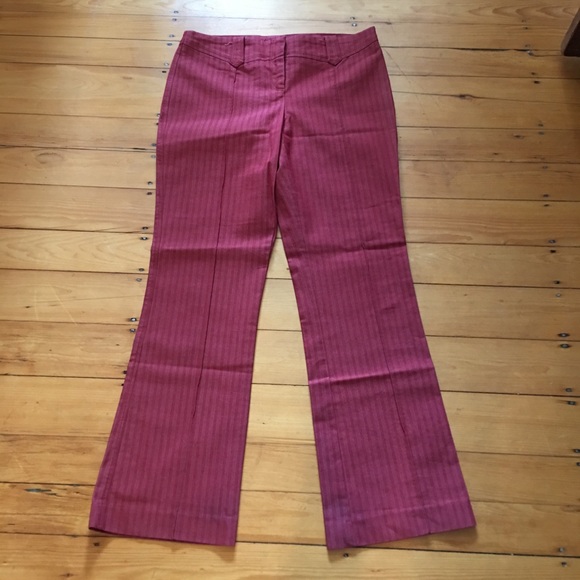 Liquid/Barneys Red Herringbone Stretch Trousers 12 - Picture 6 of 8